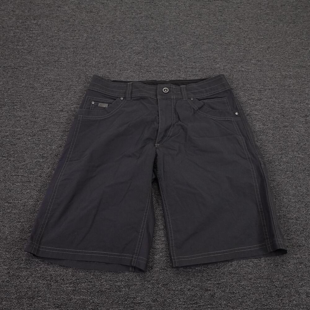 Kuhl Cargo Shorts Mens 32 Gray Canvas Stretch 12 Inseam Outdoor Hiking Casual